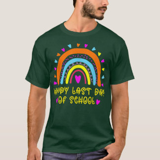 Camiseta Feliz Dia Passado da Escola Professor de Arco-Íris