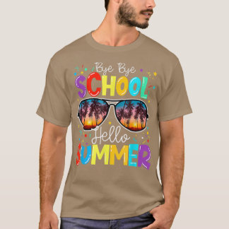 Camiseta Feliz Dia Passado Da Escola Tchau Alô Sumário