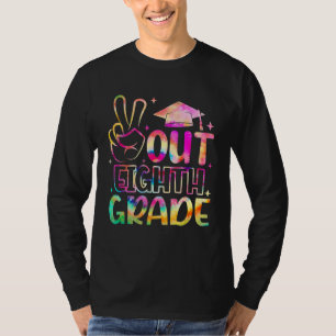Camiseta Feliz Dia Passado da Escola, Tie Dye Peace Out 8th