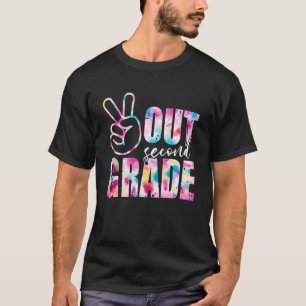 Camiseta Feliz Dia Passado Da Escola Tie Dye Peace Out Seco