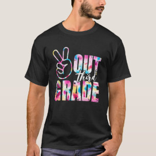 Camiseta Feliz Dia Passado Da Escola Tie Dye Peace Out Thir