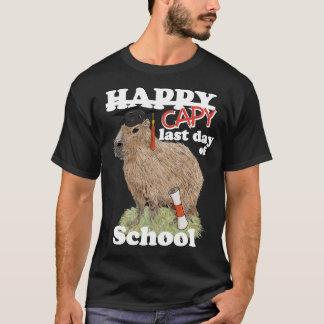 Camiseta Feliz Dia Passado da Graduação da Capybara na Esco