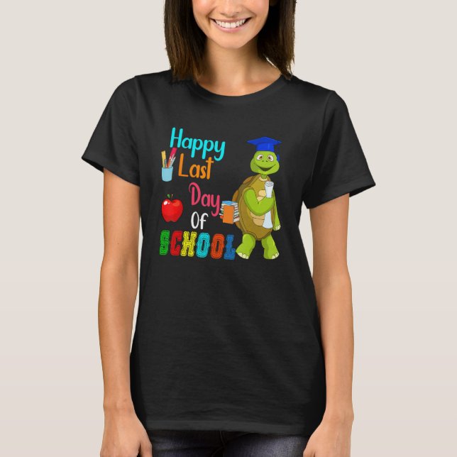 Camiseta Feliz Dia Passado Da Tartaruga Gelada Da Escola Co (Frente)