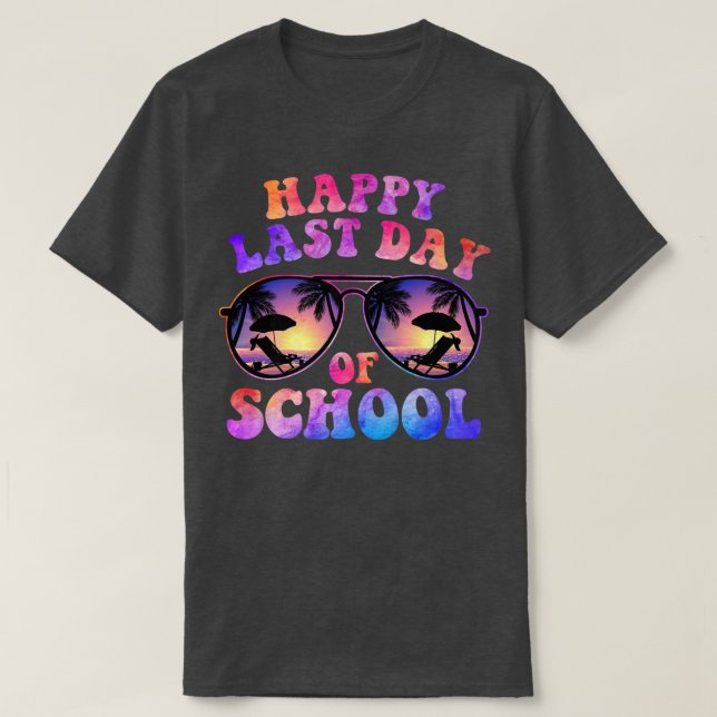 Camiseta Feliz Dia Passado De Férias De Verão Na Escola Chá (Frente do Design)