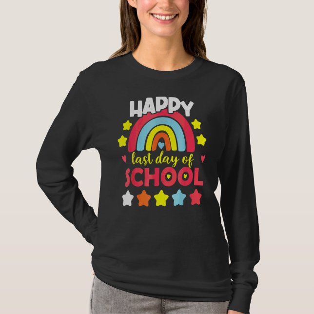 Camiseta Feliz Dia Passado De Professora Da Pré-Escolas Rai (Frente)