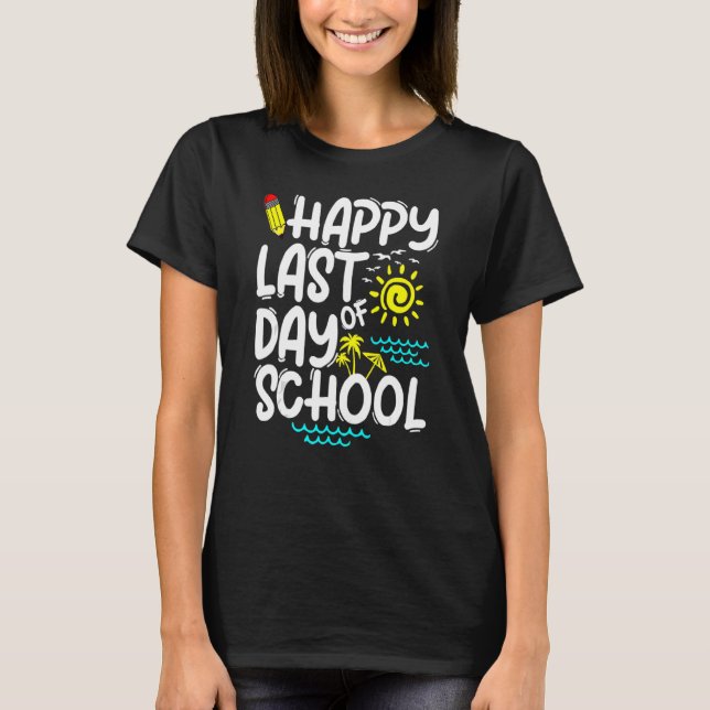 Camiseta Feliz Dia Passado de Professores De Óculos De Sol  (Frente)