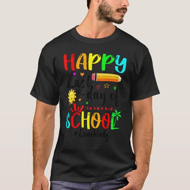 Camiseta Feliz Dia Passado Do Almoço Da Escola, Senhora Gra (Frente)