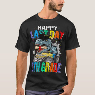 Camiseta Feliz Dia Passado Do Dinossauro De Caminhão Do Mon