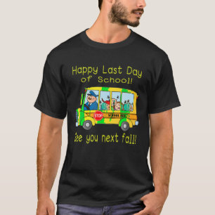 Camiseta Feliz Dia Passado do Ônibus Escolar Férias de Verã