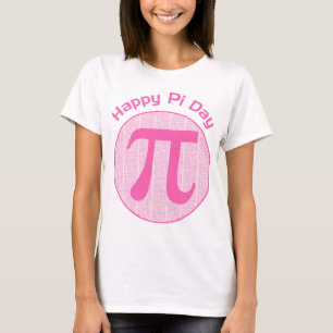 Camiseta Feliz Dia Pi Números Rosa