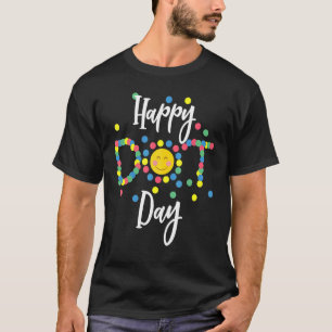 Camiseta Feliz Dia-Ponto Coor, Bolinhas-Arco-Íris Menina