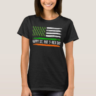 Camiseta Feliz Dia St Pat Trex Bandeira Rex Dinossauro Lep