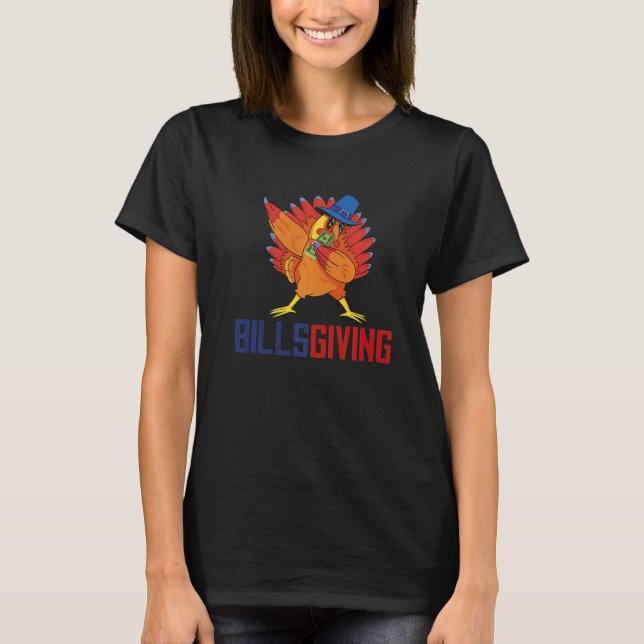 Camiseta Feliz DiaDeBillsGiving Frango Dabbing Peru (Frente)
