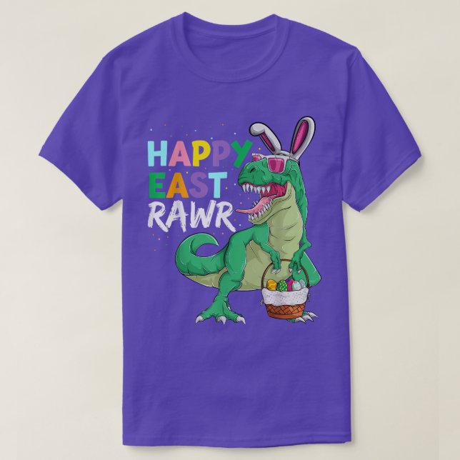 Camiseta Feliz Dinossauro Eastrawr Bunny, Garotos Tre East (Frente do Design)
