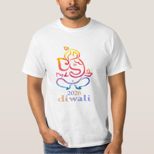 Camiseta Feliz Diwali 2026 - Essencial do Festival Indiano