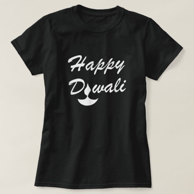 Camiseta Feliz Diwali Vela Engraçada Festival De Luzes Deep (Frente do Design)