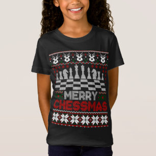 Camiseta Feliz do jogador de xadrez, Natal, doce feio