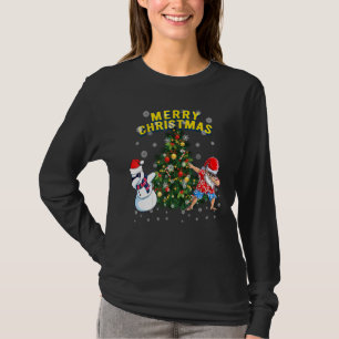 Camiseta Feliz do Natal Dabbing Papai noel Tree Snowman