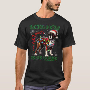 Camiseta Feliz Dogmas Boxer Cachorro de Natal Feio