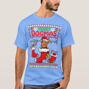 Camiseta Feliz Dogmas Doberman Dog Engraçado Frio Natal Xma