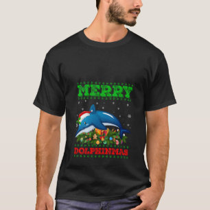 Camiseta Feliz Dolphintmas Ugly Sweater Papais noeis Dolphi