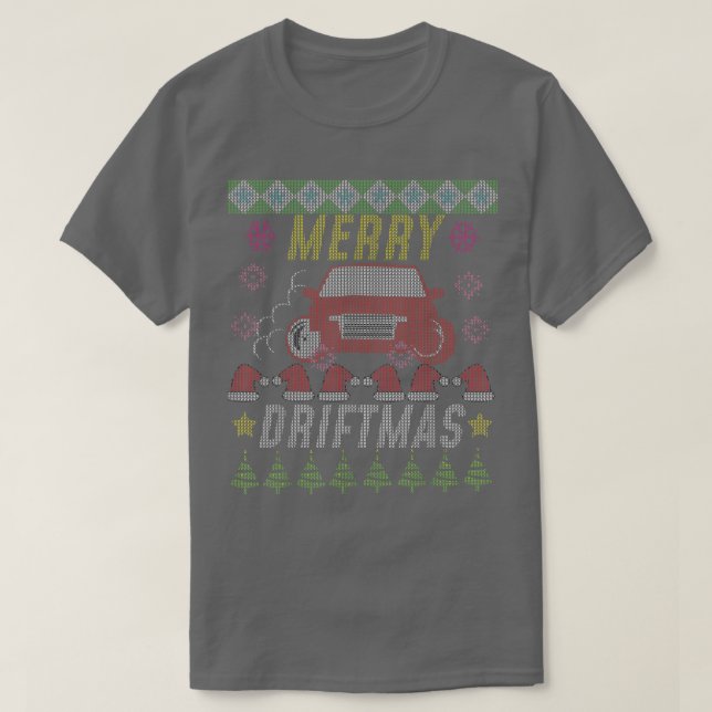 Camiseta Feliz Driftmas Engraçados de Natal (Frente do Design)