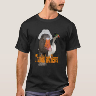 Camiseta Feliz e Abençoado Dia de Ação de Graças Patos Pere