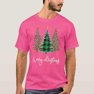 Camiseta Feliz E Árvore Selvagem De Xadrez Leopardo De Nata