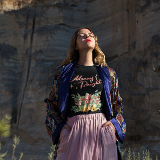 Camiseta Feliz e Bright Engraçadas Mulheres com Aquarela de