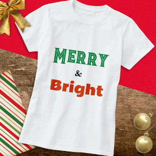 Camiseta Feliz e Bright Simples Natal