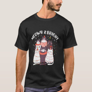 Camiseta Feliz E Brilhante Gato De Natal Feliz