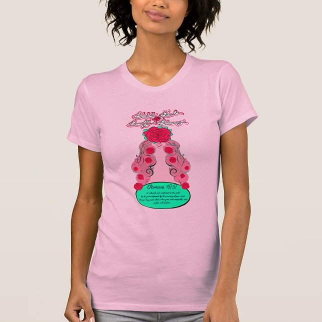 Camiseta Feliz e brilhante Rosa de Blushing (Frente)