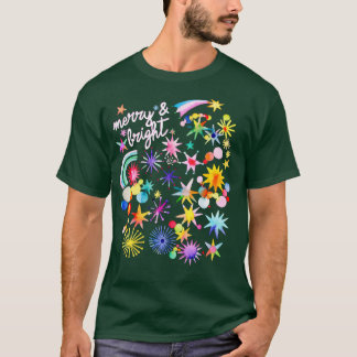Camiseta Feliz e Brilho das Estrelas de Natal