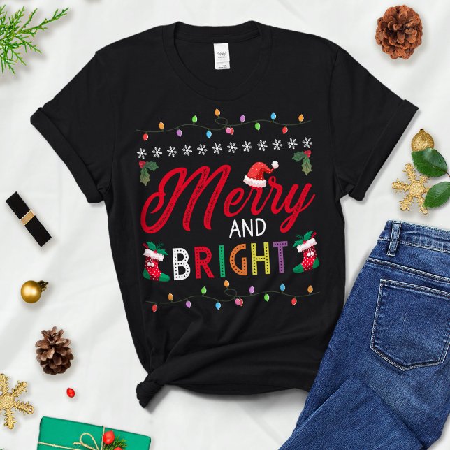 Camiseta Feliz E Brilho - Natal - Natal Da Família (Criador carregado)