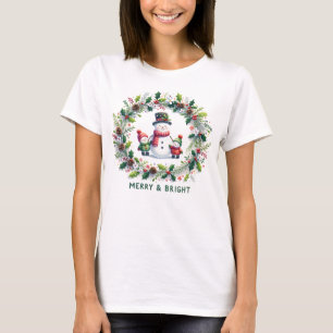 Camiseta "Feliz e Brilho" Neve e crianças T-Shirt