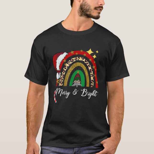 Camiseta Feliz E Feliz Natal Mulheres Meninas Cristo (Frente)