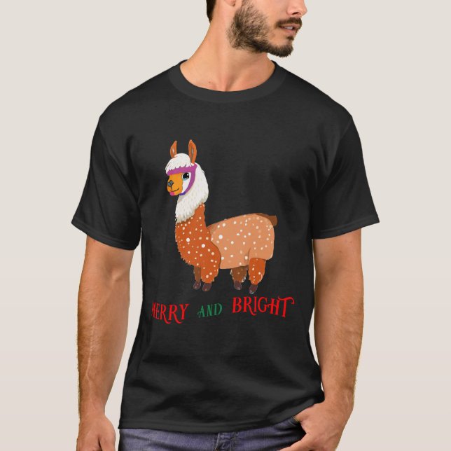 Camiseta Feliz e Lama brilhante (Frente)