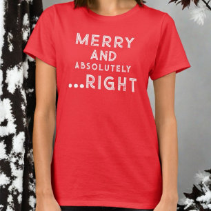 Camiseta Feliz e monograma vermelho de Natal absolutamente 