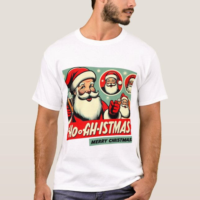 Camiseta Feliz e Natal brilhante (Frente)