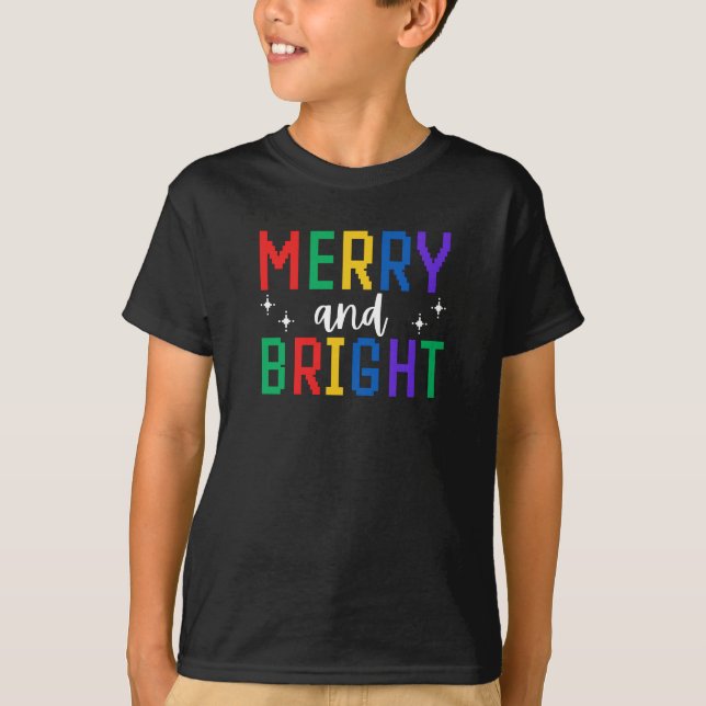 Camiseta Feliz E Natal Brilhante (Frente)