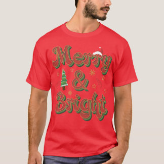 Camiseta Feliz e Natal Brilhante Retro Natal 2022 fu
