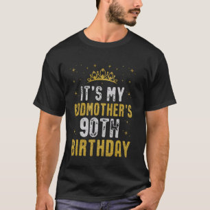 Camiseta Feliz É o 90º Aniversário da Minha Madrinha 1935 9