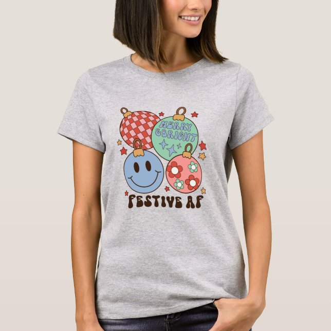 Camiseta Feliz e urticária Festivo Festivo (Frente)