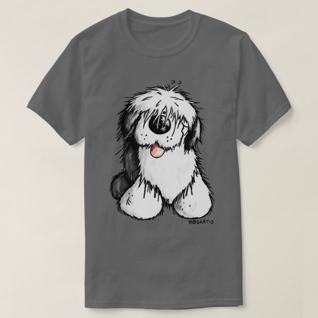 Camiseta Feliz E Velho Ovino De Cachorro. (Frente do Design)