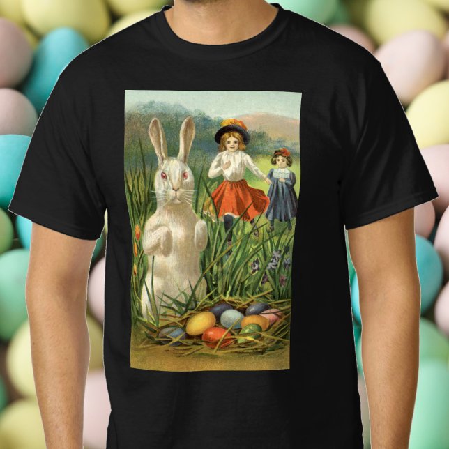 Camiseta Feliz Eastertide Vintage Páscoa Bunny e Crianças (Criador carregado)