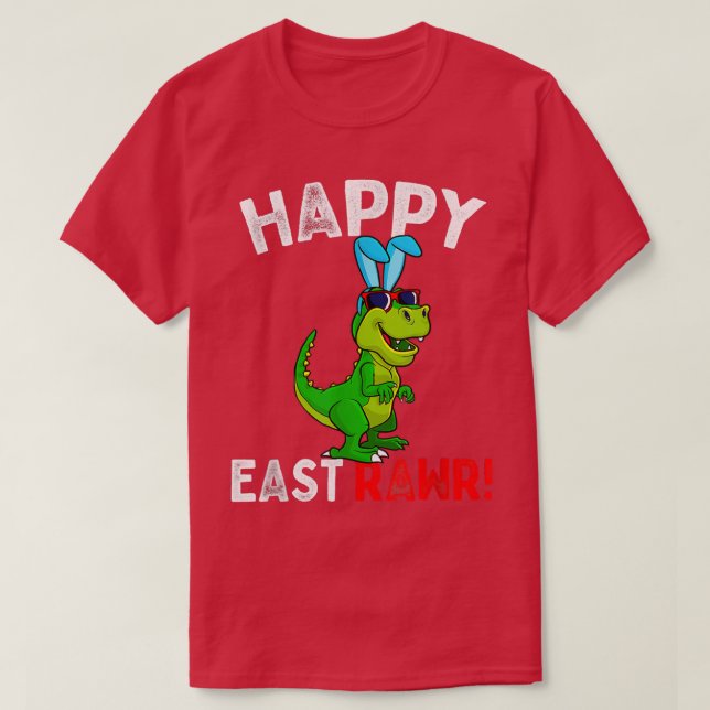 Camiseta Feliz Eastrawawr T Re Dinossaur Bunny Egg Costume  (Frente do Design)