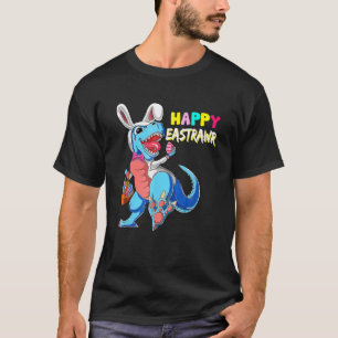 Camiseta Feliz Eastrawawr T Rex Dinosaur Bunny Easter Egg B