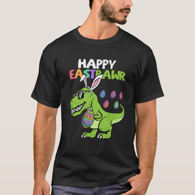 Camiseta Feliz Eastrawawr T Rex Dinosaur Easter Bunny Egg B (Frente)