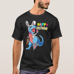 Camiseta Feliz Eastrawawr T Rex Dinosaur Easter Bunny Egg B