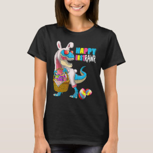 Camiseta Feliz Eastrawawr T Rex Dinosaur Easter Bunny Ovo C